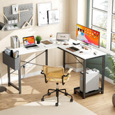 L Shaped Desk,Computer Corner Desk,PC Gaming Desk Table with Side Storage Bag