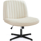 Cross-Legged Chair,No Wheels Armless Swivel Home Office Chair