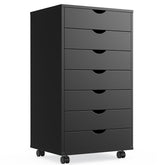 Panana 5/7 Drawer Chest, Wooden Tall Dresser Storage Dresser Cabinet With Wheels