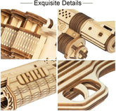 ROBOTIME Wooden Model Kits for Adults Rubber Band Gun 3D Puzzle - TERMINATOR M870 Mechanical Building Construction Wooden Jigsaw Sets