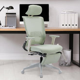 High Back Office Chair with 2d armrest and foot rest, tilt function max 128°,Black