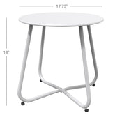 Mydepot SR Steel Patio Side Table, Weather Resistant Outdoor Round End Table
