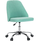 Home Office Desk Chair - Adjustable Rolling Chair, Armless Cute Modern Task Chair for