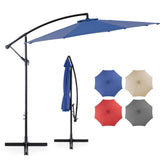 9.8FT Offset Patio Umbrella Hanging Cantilever Umbrella Outdoor Sun Shade with Easy Tilt Adjustment, 8 Ribs, UV Protection for Backyard, Lawn