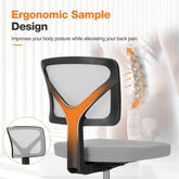 Armless Mesh Office Chair, Ergonomic Computer Desk Chair