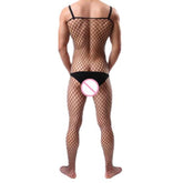 Men's One Piece Sling Front And Back Hollow Stockings