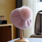 Women's Autumn And Winter Fox Fur Ball Knitted Warm Pile Heap Cap