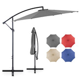 9.8FT Offset Patio Umbrella Hanging Cantilever Umbrella Outdoor Sun Shade with Easy Tilt Adjustment, 8 Ribs, UV Protection for Backyard, Lawn