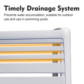 Outdoor Chaise Lounge, Pool Lounge Chair Plastic Adjustable Recliner in-Pool Lounger Tanning Lounge Chair for in-Pool, Beach, Poolside, Lawn, White