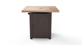 28in Outdoor Propane Fire Pit Table 50000 BTU Square Wood Grain Gas Fire Table