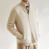 Casual Warm Sweater Men's Retro Zipper Cardigan