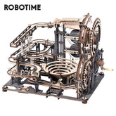 Robotime DIY 3D Wooden Puzzle Marble Run Assembly Model Building Block Stem Toy For Kids Adult