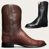 European and American Retro Men's Long Boots With Crocodile Pattern Western Denim Men's Shoes, Size 48