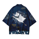Vintage Crane Cloak Digital Color Printing Cardigan