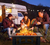 Patio Fire Pits for Outside 35'' Wood Burning Square Marble Tile Tabletop Fire Tables