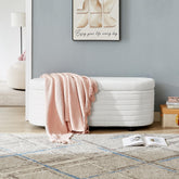 Multi-functional storage velvet material sofa bench