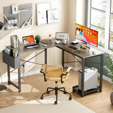 L Shaped Desk,Computer Corner Desk,PC Gaming Desk Table with Side Storage Bag