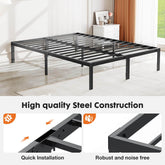 Bed Frame Metal Platform Bed Frame Mattress Foundation with Steel Slat Support