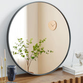 Black Round Wall Mirror 20 Inch, Bathroom Mirrors for Over Sink, Circle Mirror for Bathroom, Entryway, Bedroom, Vanity