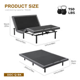 Electric Bed Full, Bed Frame with Wireless Remote, Head and Foot Incline, Zero Gravity Bed, Anti-Snore, Easy Assembly