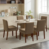 Armless linen dining chair with cushioned seat, featuring modern minimalist design suitable for various occasions.Set of 2 (2-Pack)