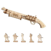 ROBOTIME Wooden Model Kits for Adults Rubber Band Gun 3D Puzzle - TERMINATOR M870 Mechanical Building Construction Wooden Jigsaw Sets