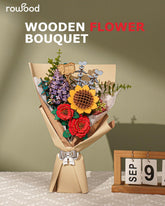 "Rowood Botanical Collection: Wooden Flower Bouquet Building Set for Adults - A Thoughtful DIY Craft Kit for Special Occasions and Unique Home Decor"