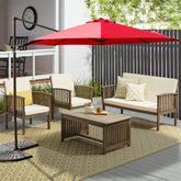10FT Outdoor Aluminum Patio Umbrella (Cross Base Only, Fan Shaped Base Not Included)