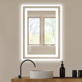 Anti-fog LED Bathroom Mirror with Dual Light Source and Three Lighting Modes