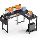 L Shaped Desk,Computer Corner Desk,PC Gaming Desk Table with Side Storage Bag