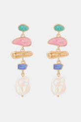 Abnormal Shape Zinc Alloy Synthetic Pearl Dangle Earrings