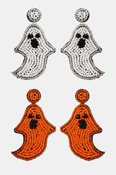 Ghost Shape Beaded Dangle Earrings