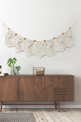 Bead Trim Macrame Fringe Wall Hanging