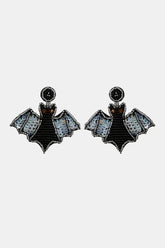 Bat Shape Beaded Dangle Earrings