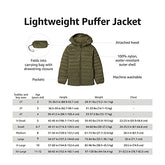 BOYS' LIGHTWEIGHT WATER-RESISTANT PACKABLE HOODED PUFFER COATS
