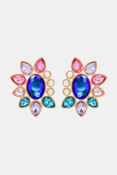 Geometrical Shape Glass Stone Dangle Earrings