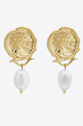 Gold-Plated Pearl Drop Earrings