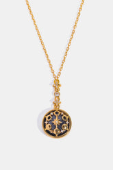 Vintage Blue Sandstone Pendant Copper Necklace