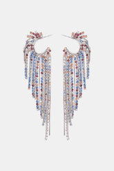Fringed Rhinestone Zinc Alloy Dangle Earrings