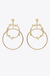18K Gold-Plated Double Hoop Drop Earrings