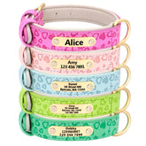 Personalized Dog Collar Custom Padded Leather Dog Collar Pet Name ID Tags Collars For Small Medium Large Dogs Pitbull Bulldog