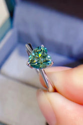 1 Carat Moissanite Heart 925 Sterling Silver Ring