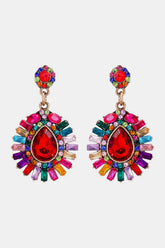 Teardrop Shape Glass Stone Dangle Earrings