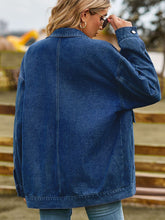 Dropped Shoulder Denim Jacket with Pockets