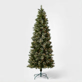 7.5' Pre-Lit Slim Virginia Pine Artificial Christmas Tree Clear Lights