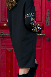 Floral Print Round Neck Long Sleeve Dress