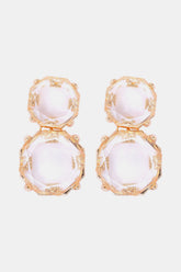Geometrical Shape Zinc Alloy Frame Dangle Earrings