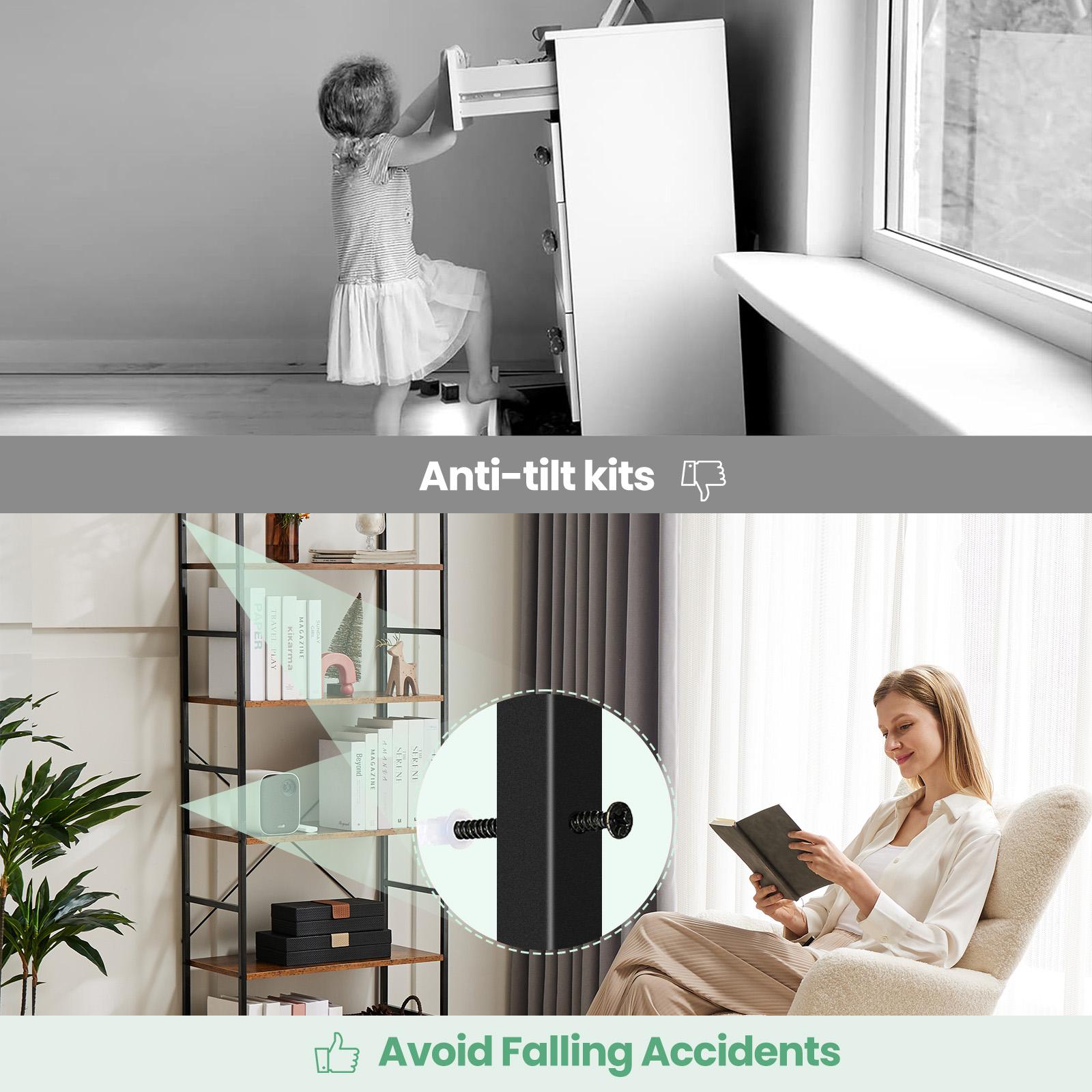 5 Tiers Bookshelf, Classically Modern Book Shelf, Book Rack, Storage Rack Shelves in Living Room/Home/Office