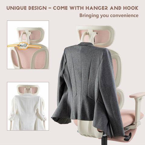 Foam office chair, ergonomic office chair, foam base, adjustable headrest, armrests, foot rests, with hanger, suitable for home office and corporate o