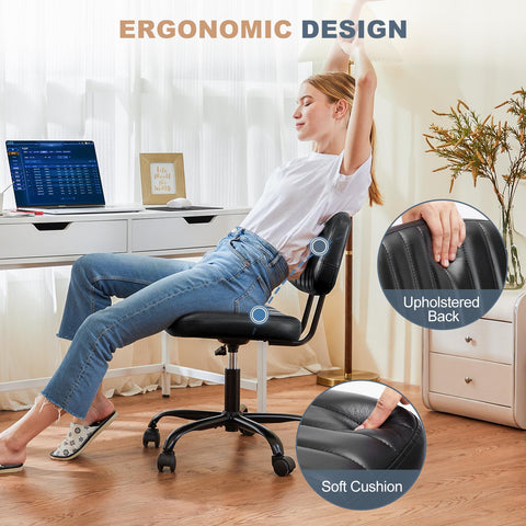 Adjustable Height 360° Rolling Swivel Computer Task Chair without Arm